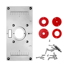 Trimming Machine Flip Plate Aluminum Router Table Plate Multifunctional Aluminum Alloy Router Table for Woodworking Benches