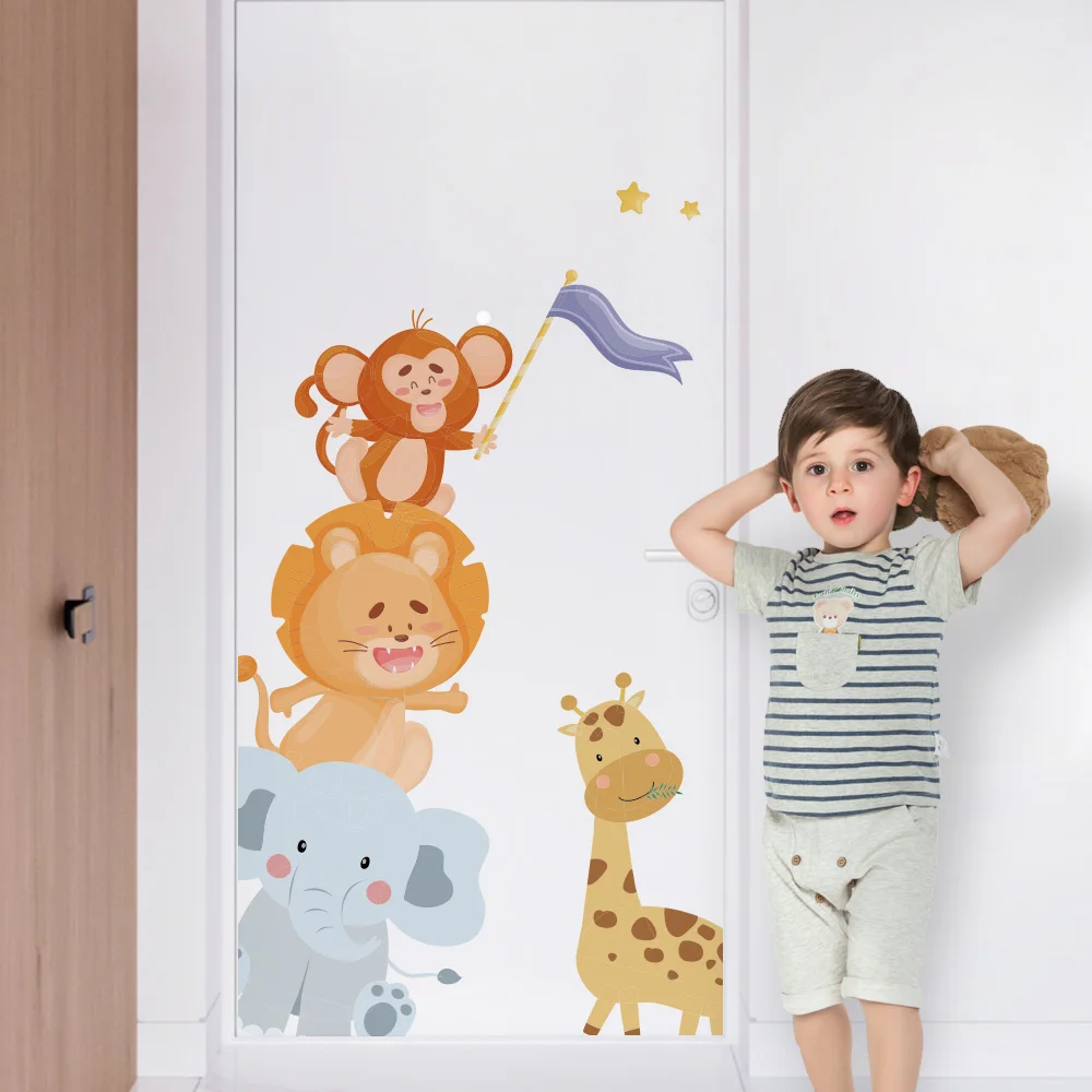 Cute animal wall stickers children's room door stickers wall decoration