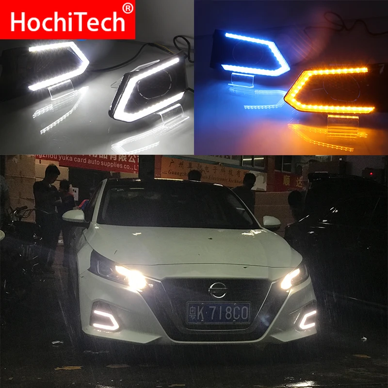 

Светодиодсветодиодный дневные ходовые огни, противотуманные фары для Nissan Teana Altima 2019 белого, синего и желтого цветов
