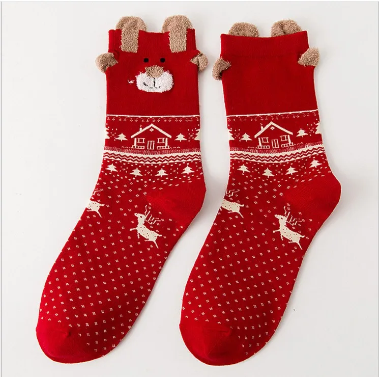 Новое поступление, карнавальные женские зимние носки хлопковые рождественские носки, теплые мягкие удобные хлопковые зимние носки Soxs - Цвет: 02