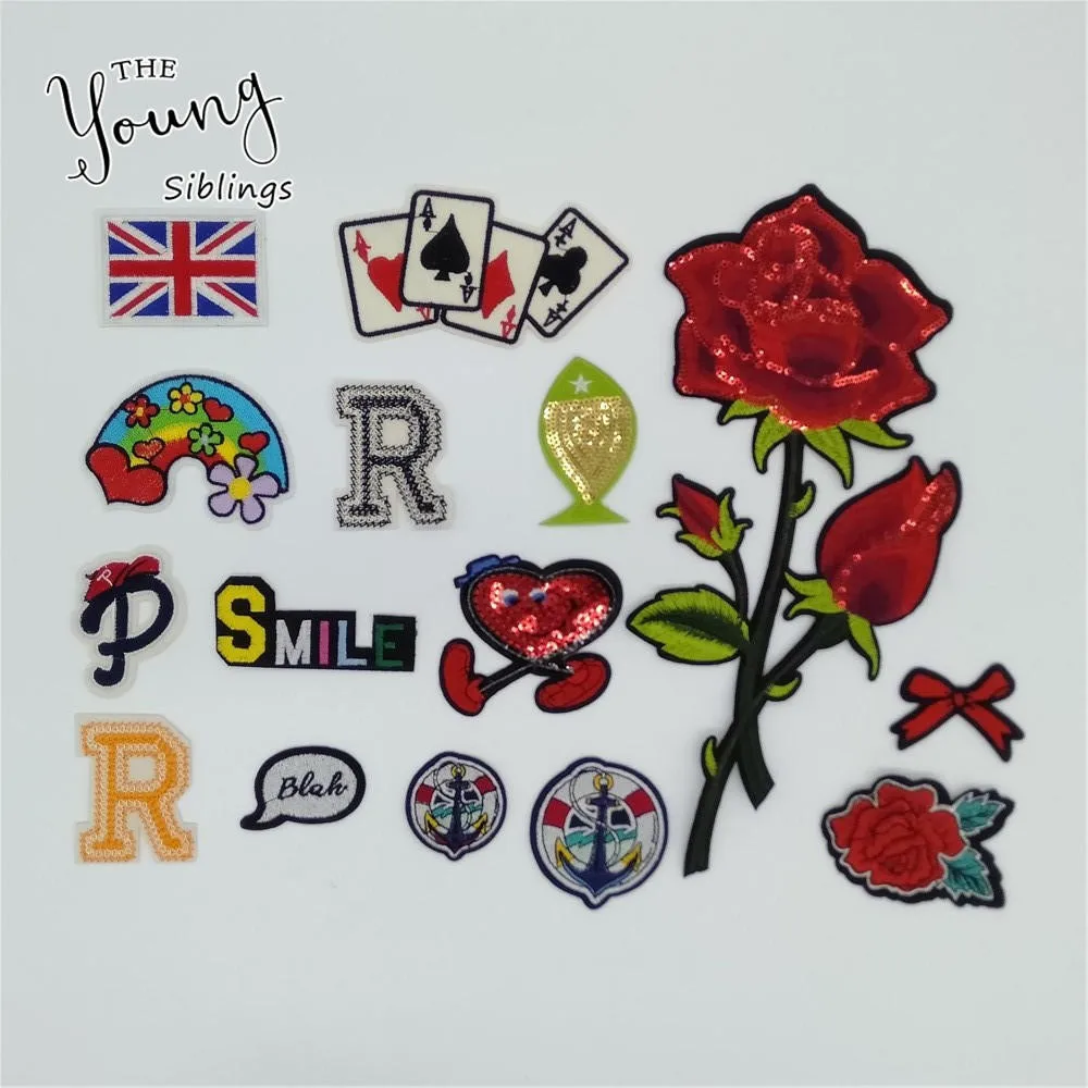 

Brand new Fashion High quality Hot melt adhesive Applique Iron on patch Embroidery Stripes patches DIY Badges Clothing Accessory
