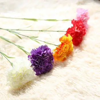 

15pcs Silk Artificial Flowers 44cm Carnation Fake Flower Thanksgiving Mother's Day Gift for Home Decor