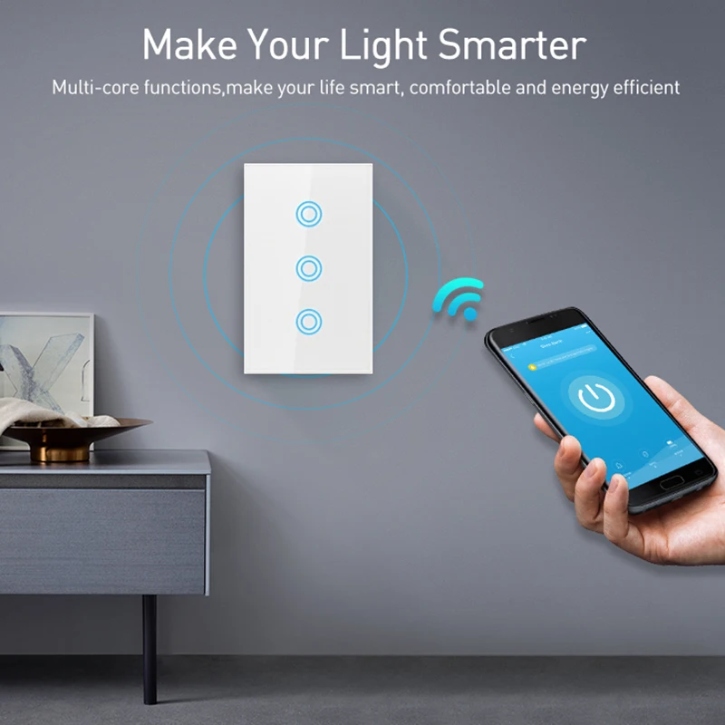 NEO COOLCAM 3 Gang Zwave Plus US Touch настенный светильник ель света 3CH Smart Light Switch Panel 908 4