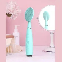 Электрическая массажная щётка для лица, стиральная машина, перезаряжаемая ручная силикагель, очищающее средство для лица, портативная Очищающая щетка для лица