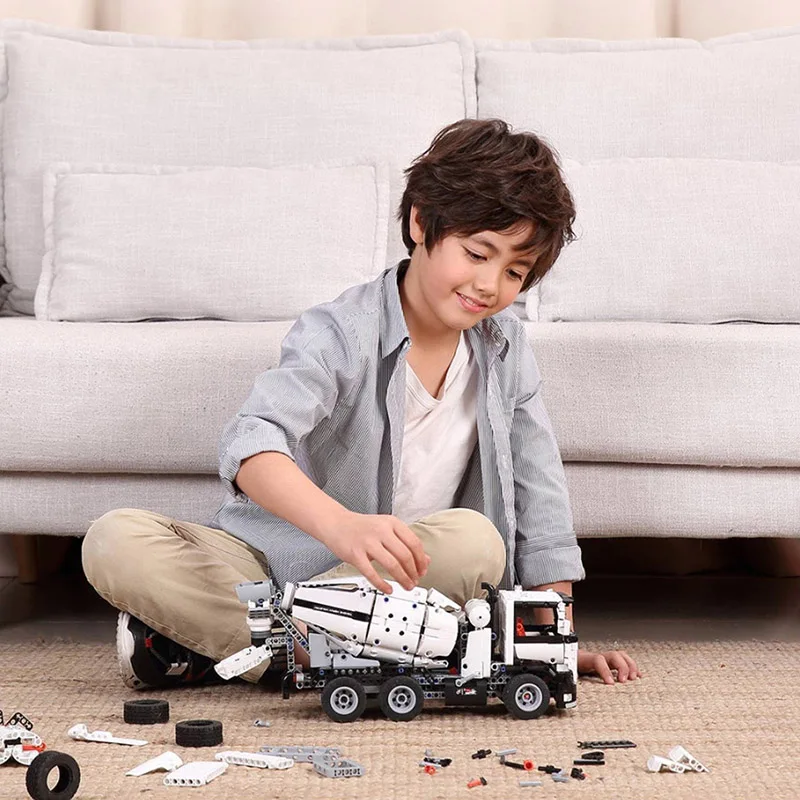  Xiaomi MITU Engineering Mixer Truck Building Blocks Car Toy Kids Christmas gift assembly Building b