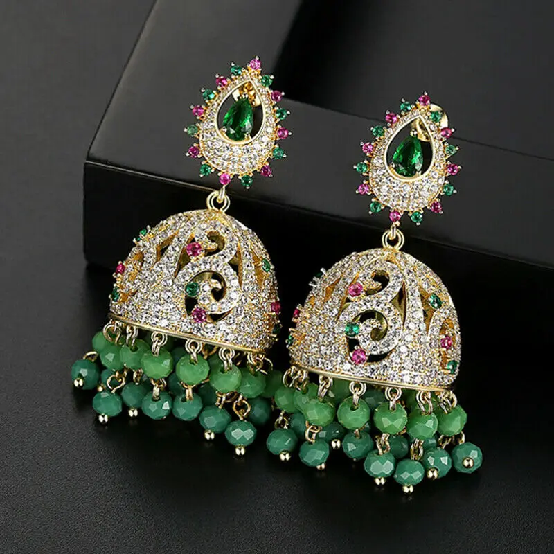 Pendientes pendiente Chapado en Oro Joyería tradicional indio Kapa étnicos tradicional