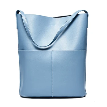 

Women Bag New European American Style Fashion Handbag Soft Genuine Leather Shoulder Bag Large Capacity Tote Bag Image Bag