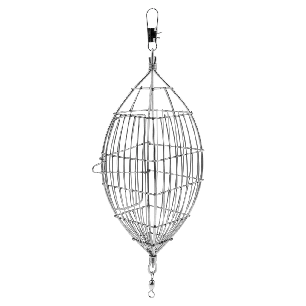 In Line Wire Bait Trap Swim Cage Fishing Feeder Carp Fishing Tackle Cage Stainless Steel Bait