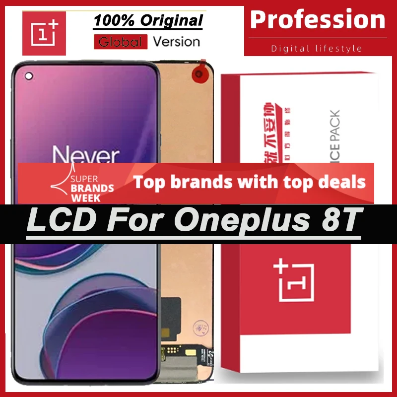100% Оригинальный AMOLED дисплей 6 55 дюйма для OnePlus 8T KB2001 KB2000 KB2003 полный цвет детали с
