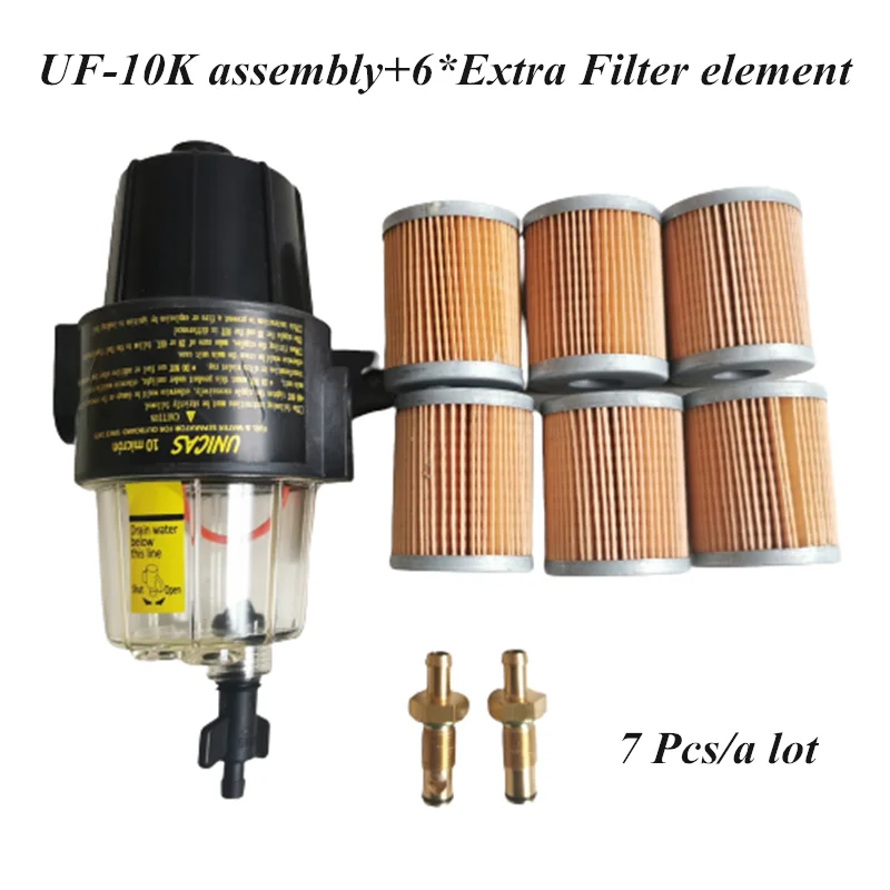 UF10K Fuel Filter Element UF-10K Water Separator Assembly 7 Pcs For Yamaha Suzuki Tohatsu Mercury Outboard Engine motorcycle fuel filter fuel filter fuel filter water separator
