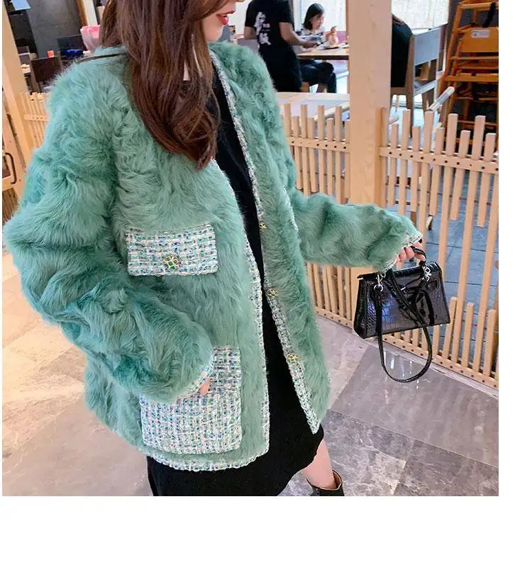 Heydress, винтажное осеннее меховое пальто для женщин, зимнее пальто, одежда для офисных леди, корейские овечьи овцы, меховые Топы