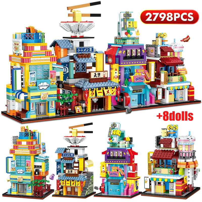 

City Street View Series Mini House Building Blocks Friends DIY Architecture Figures Bricks Toys For Children Girls
