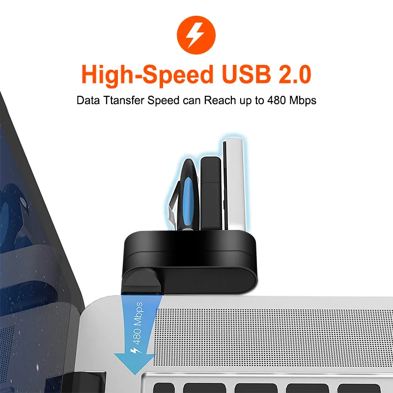 Высокоскоростной usb-хаб, вращающийся, 3 порта, USB, несколько концентраторов, 2,0, USB адаптер для ноутбука, компьютера, концентратор, USB, несколько портов, адаптер