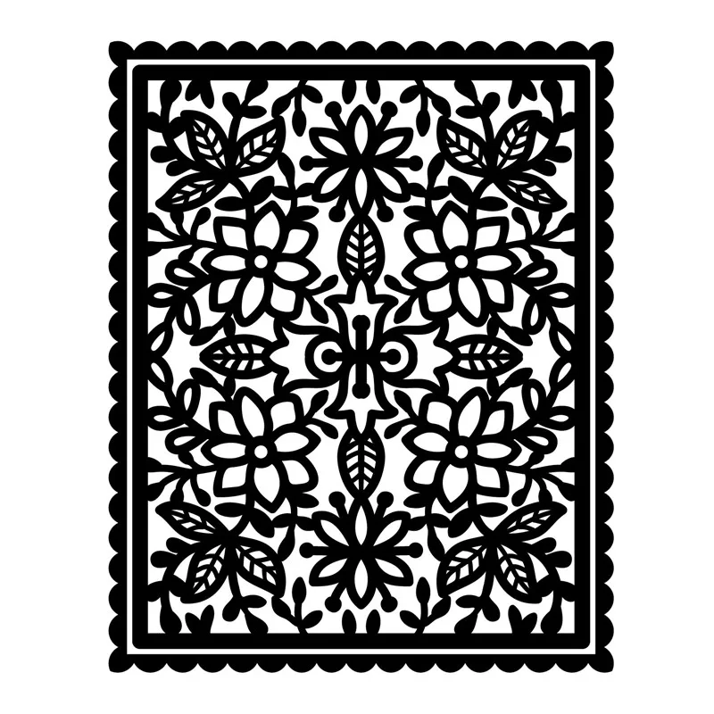 

Naifumodo Flower Frame Metal Cutting Dies Lace Background Stencil for DIY Scrapbooking Paper/photo Cards Embossing Dies