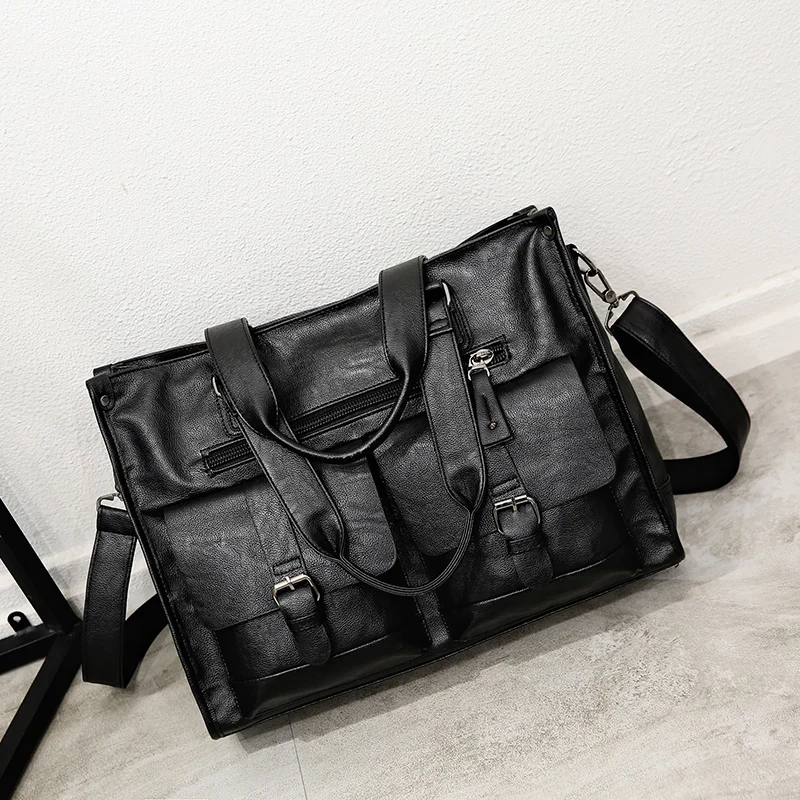 Borsa A Tracolla Multifunzione Da Uomo In Pelle Pu Di Nuova Moda Borsa A Tracolla Da Uomo D'Affari Borsa A Tracolla Con Cerniera Grande
