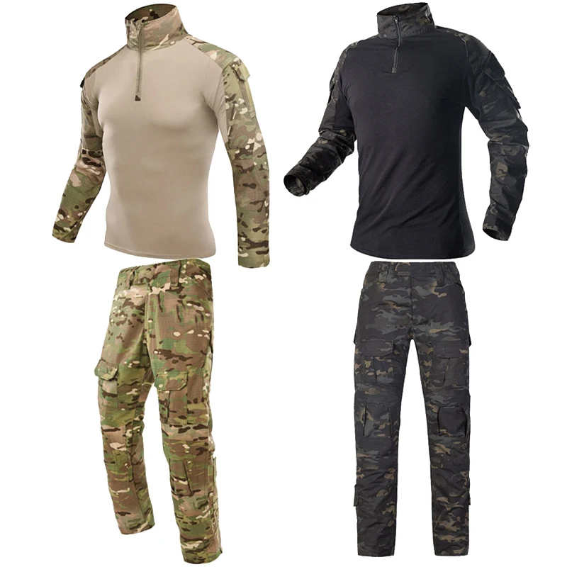 Homens ao ar livre airsoft uniforme multicam militar camisa camuflagem ternos de caça tático do exército camisas uniformes combate ghillie terno
