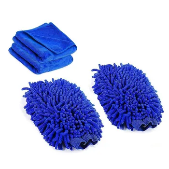 

Car wash Cleaning tool,2 Pack Wash Gloves With 2pcs Cleaning Cloth For Car Cleaning & Household Cleaning