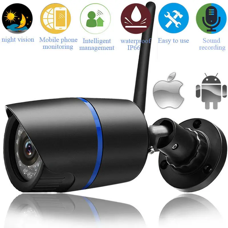 1080P 720P Wifi IP камера беспроводная P2P видеонаблюдения CCTV пуля наружная аудио SD слот