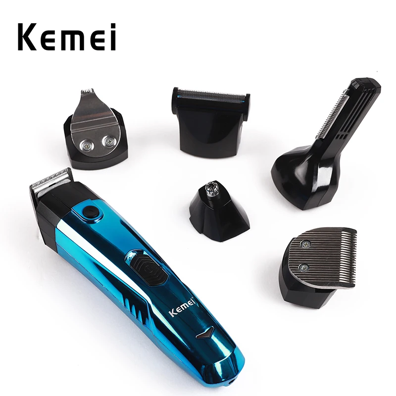 Kemei-891 Многофункциональный 6-в-1 электрическая машинка для стрижки волос в носу Перезаряжаемые бритва триммер машинка для стрижки волос бритья выскабливание устройство для формирования - Цвет: US PLUG