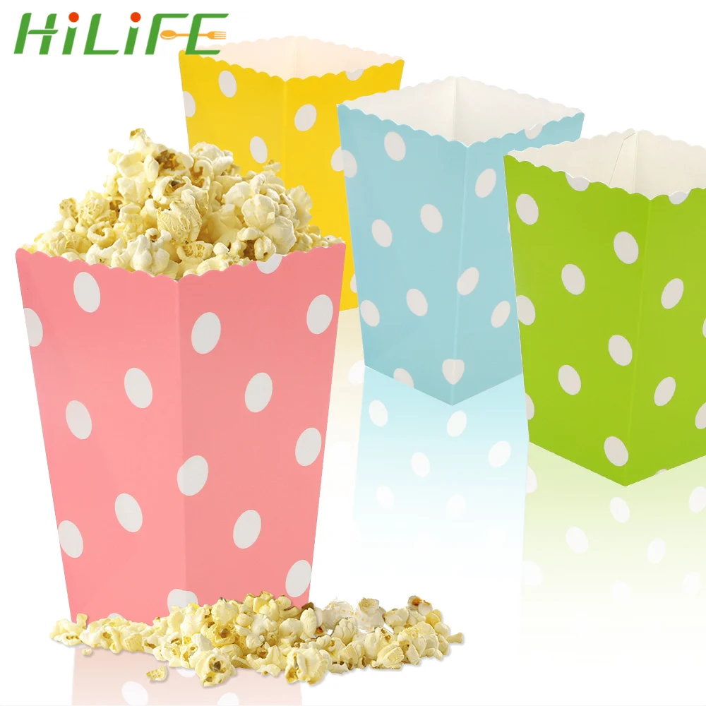 HILIFE 12 шт./лот конфеты попкорн Sanck Коробки Круглый узор в горошек рождественские