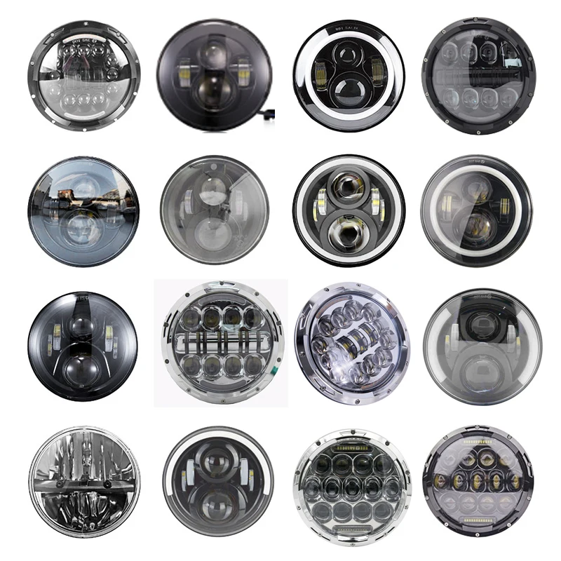 2xFor Lada Niva 7inch Led Headlight Hi/Low Beam Light Halo Angle Eyes DRL Headlamp For Jeep Wrangler Off Road 4x4 suzuki samurai |