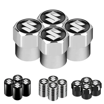 

For Suzuki Swift SX4 Vitara Jimny S-CROSS Car Accessories 4Pcs Aluminium Alloy Car Wheel Tire Valve Caps Protection Decoration