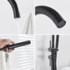 Floor Stand Bathtub Faucet Mixer Single Handle Mixer Tap Black 360 Rotation Spout With ABS Handshower Bath Mixer Shower Faucet 5