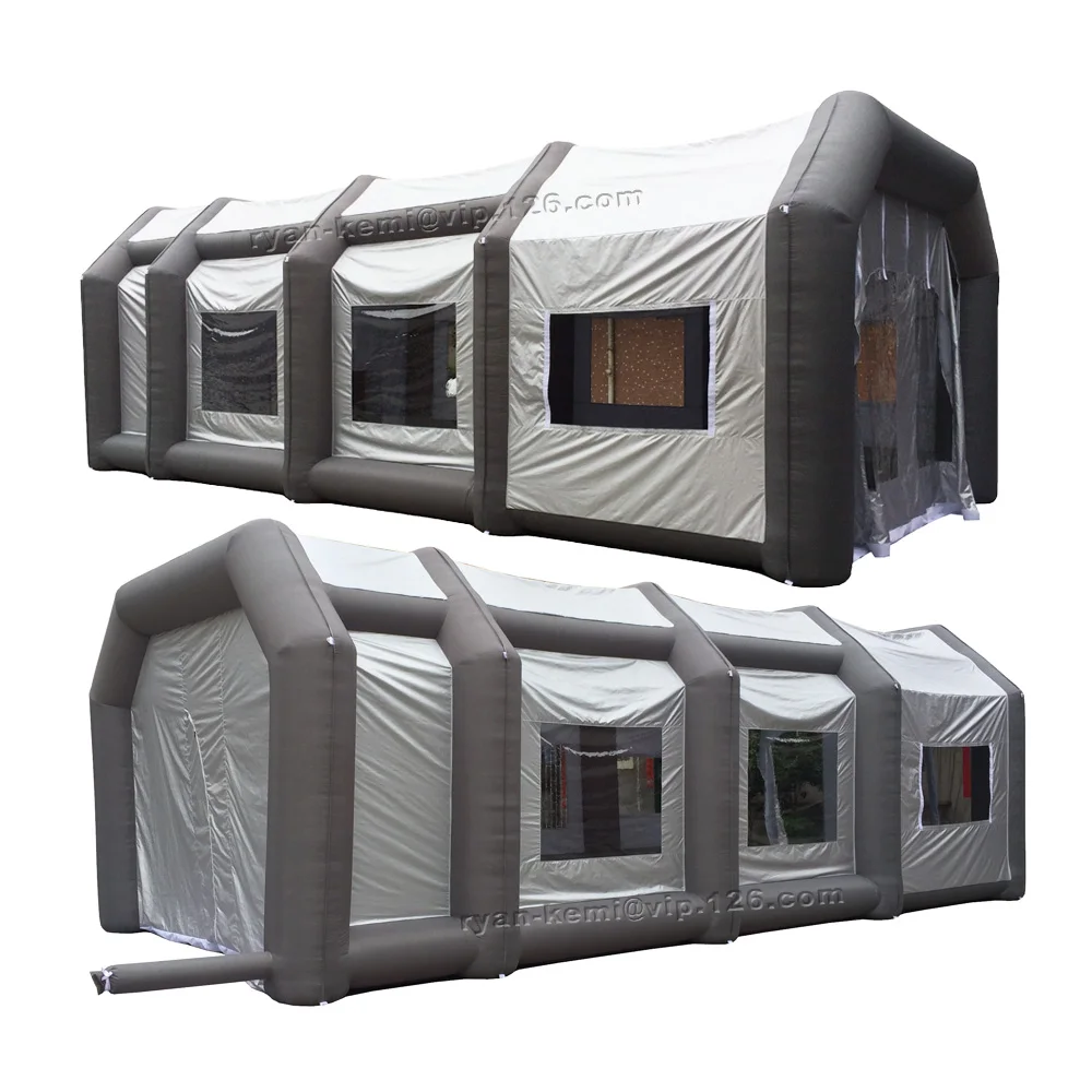 10m large Portable inflatable spray booth grey inflatable paint booth tent outdoor car garage mobile filter spray shelter room2