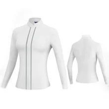 PGM футболки для тренировок по гольфу, женская футболка с длинным рукавом для гольфа, осенняя и зимняя теплая облегающая женская одежда с воротником-стойкой для гольфа