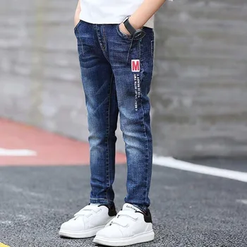 

Baby Boys Jeans Kids Clothes Pants Cotton Casual Children Trousers Teenager Denim Boys Clothes 4-14Year Overalls for Big Kids