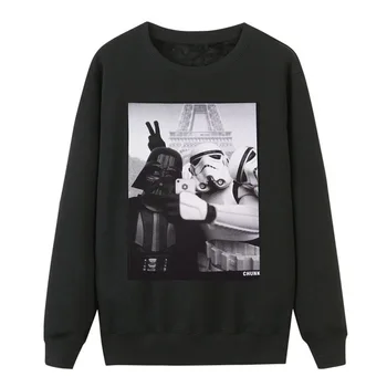 

Star Wars Sweatshirts Women Darth Vader Hoodies Selfie Stormtrooper Funny Pullover Tops 2019 Women Crewneck Tops