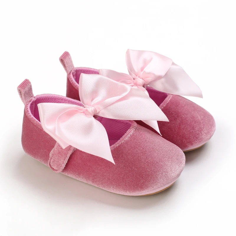 Infant Newborn Baby Girls Princess Non-Slip Floral Border Shoes Toddler Baby Soft PU Leather Prewalker Shoes Solid First Walkers