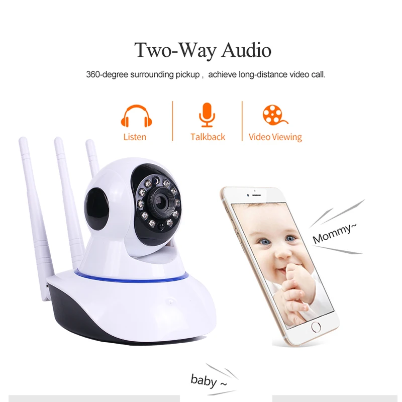720P 1080P IP Camera HD Night Vision Indoor Outdoor Infrared Security Monitoring Alarm Wireless WiF