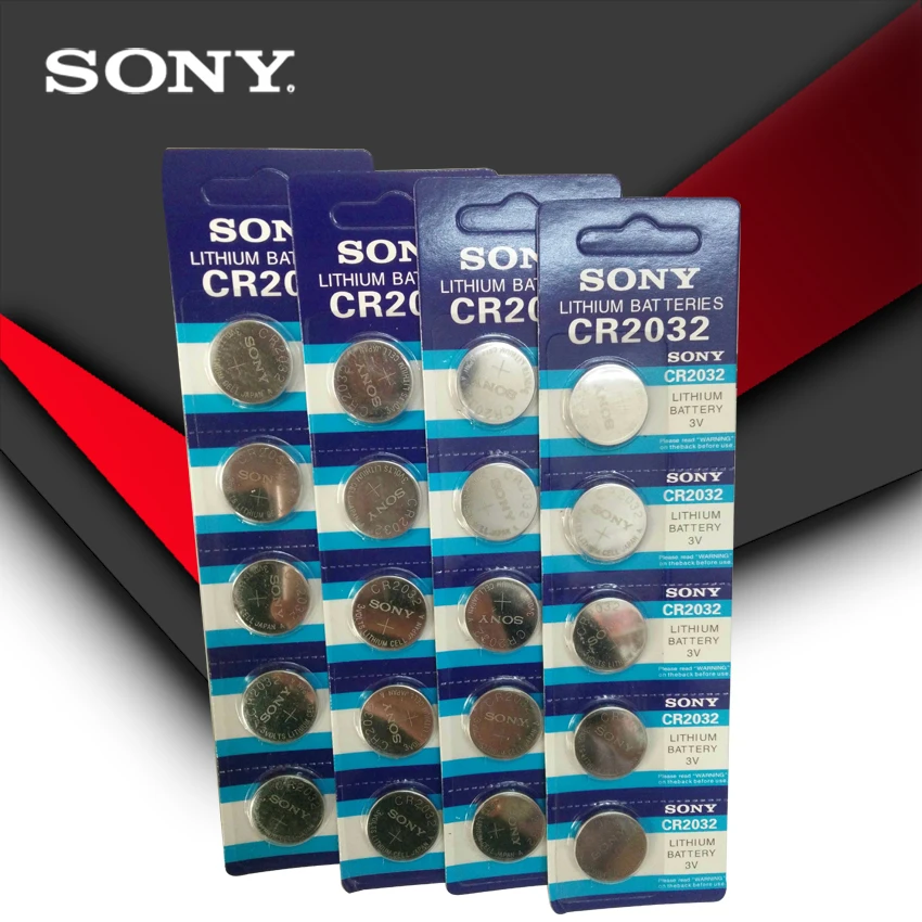 Кнопочные элементы питания SONY cr2032 оригинальные Литиевые Батарейки для часов с