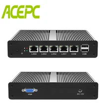Fanless Mini PC PFsense Server Celeron J1900 Quad Core 4 Gigabit LAN Firewall Router Windows 10/8/7 Nettop HTPC RJ45 VGA Minipc qotom pfsense mini pc with celeron 3855u 3865u processor and 6 gigabit nics serial fanless mini pc firewall router
