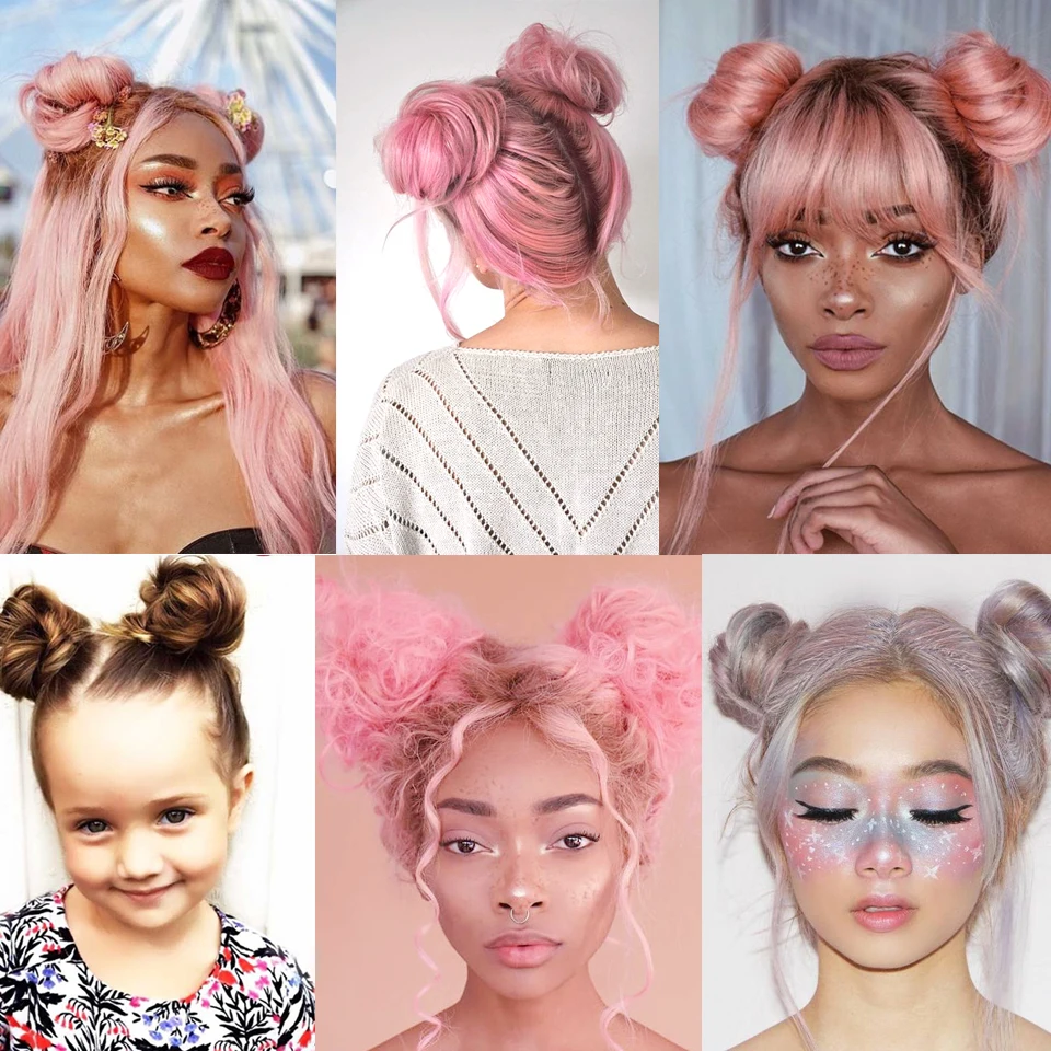 HUAYA  syntetická kudrnaté doughnut chignon příčesky do vlasů elastická updo chignon načechraný nepořádný scronchies vlasy drdol pro ženy