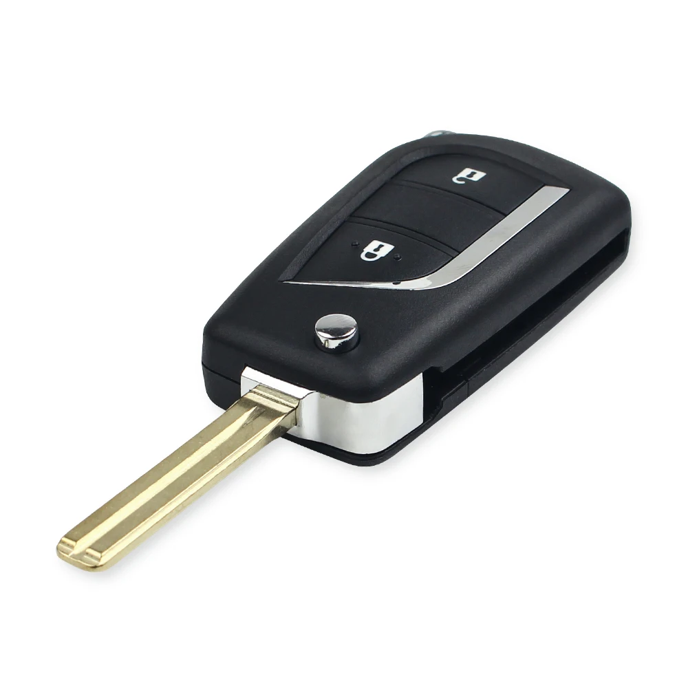 KEYYOU 2/3 откидной чехол для ключей автомобиля с дистанционным управлением для Toyota Lewin Camry eiz Highlander Corolla Toy43/Toy43 - Количество кнопок: 2 Buttons TOY48
