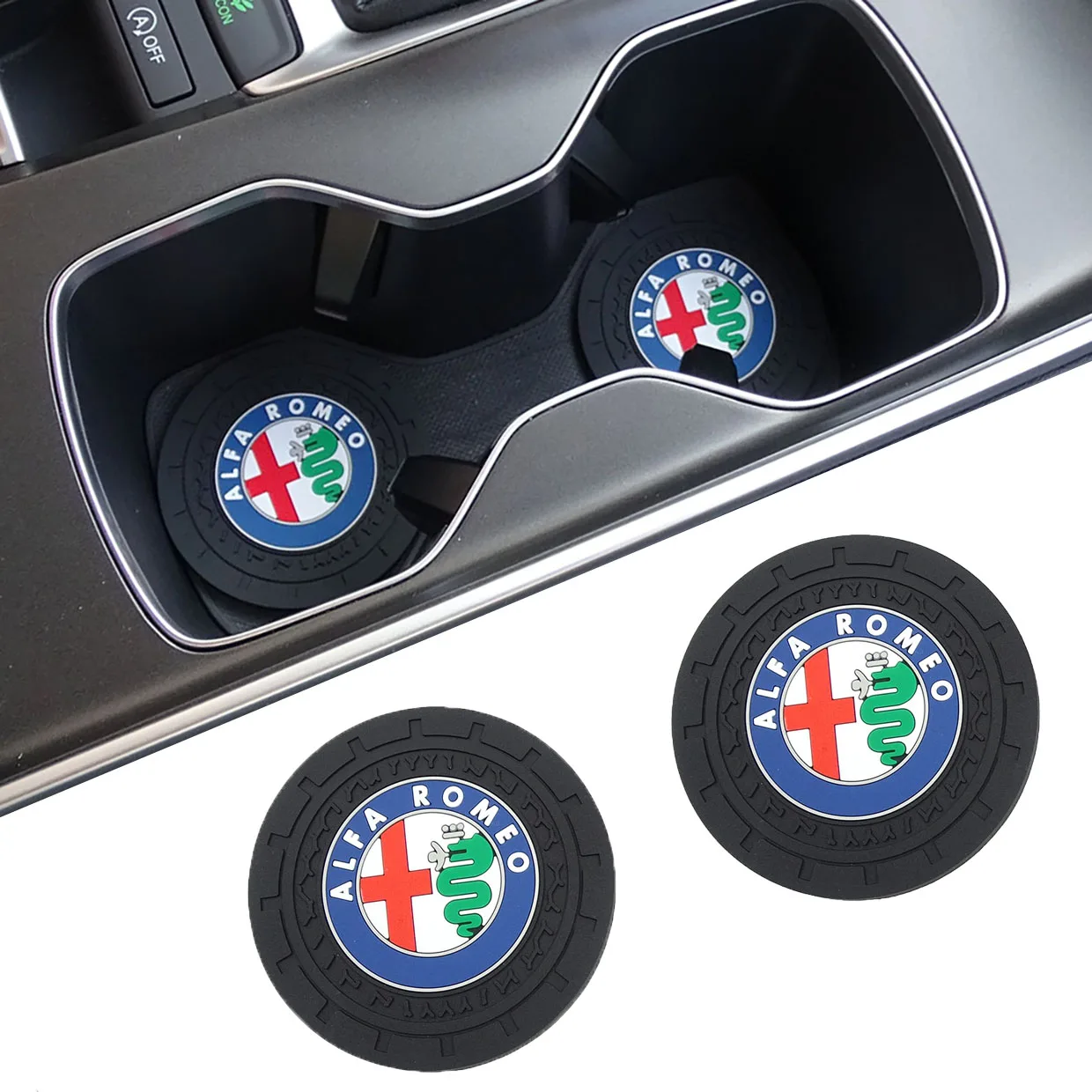 

For Alfa Romeo 159 147 156 Giulietta 147 159 Gt Emblem Mito Car Water Cup Bottle Holder Anti-slip Pad Mat Silica Gel Accessories