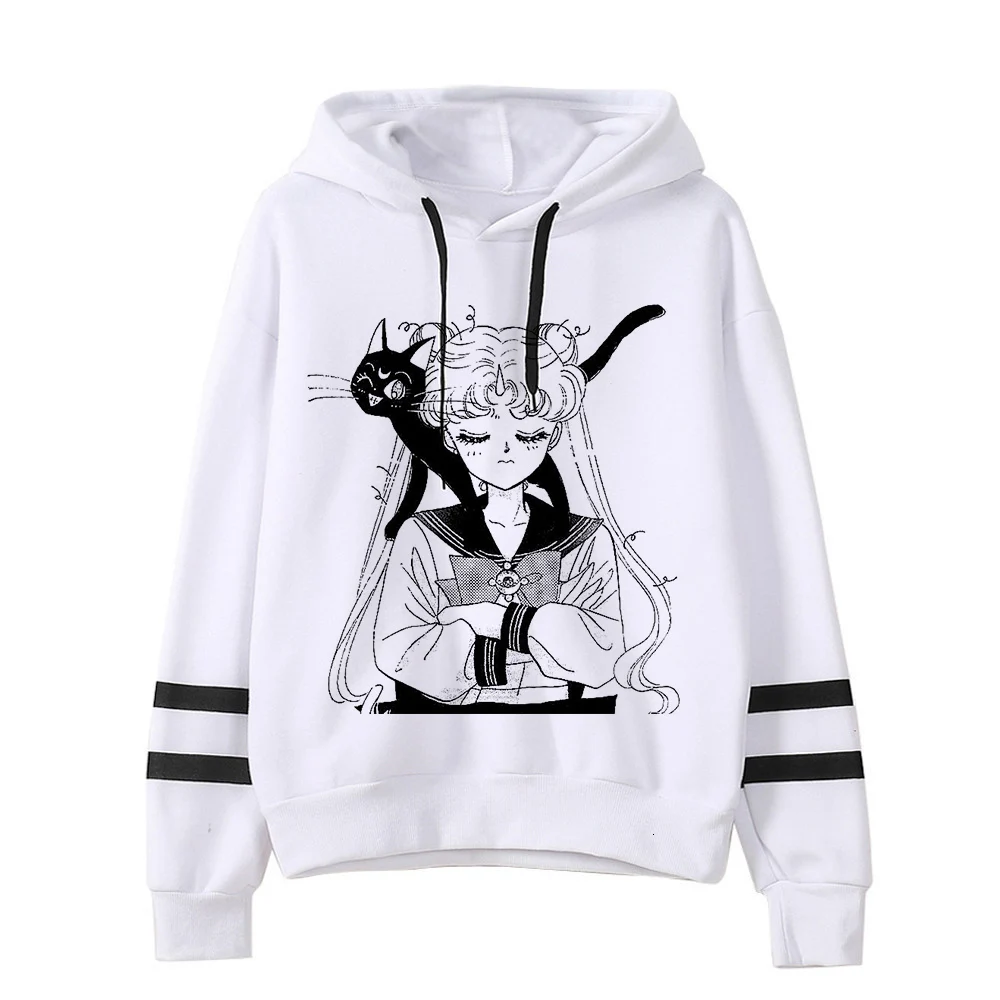 Сейлор Мун Женская толстовка kawaii Забавный ulzzang Толстовка harajuku корейский стиль графический женская одежда толстовки Модные гранж