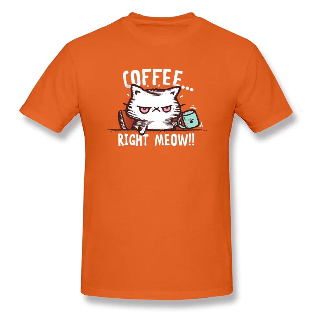 Coffe_right_meow_357 Cotton Fabric Boy Short Sleeve T Shirt 3D Printed Summer/Fall T-shirts Geek Tee Shirts Newest Round Collar Coffe_right_meow_357 orange