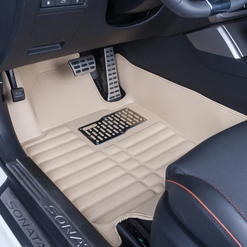 

5D PU Leather Car Floor Mat Waterproof Wear-resistant Floor Protection Mats For Hyundai Elantra 2016-2019