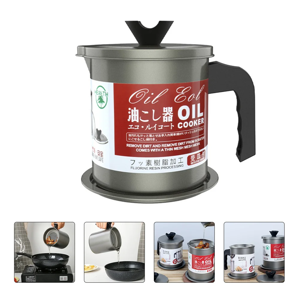 1.4L Oil Filter Pot Frying Oil Storage Can Home Cooking Oil Can with