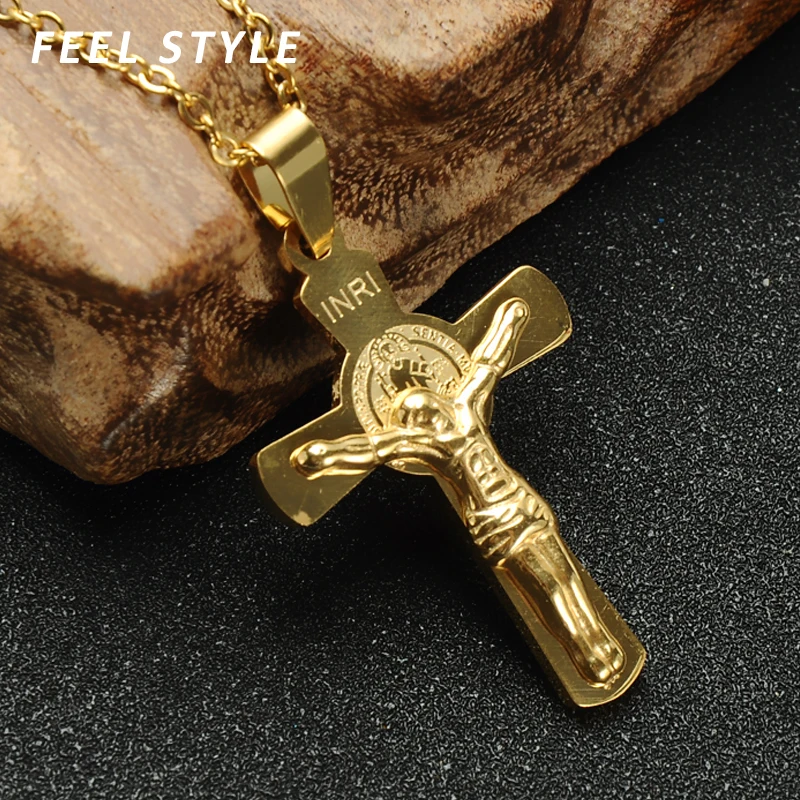 316L Stainless Steel INRI Jesus Cross 