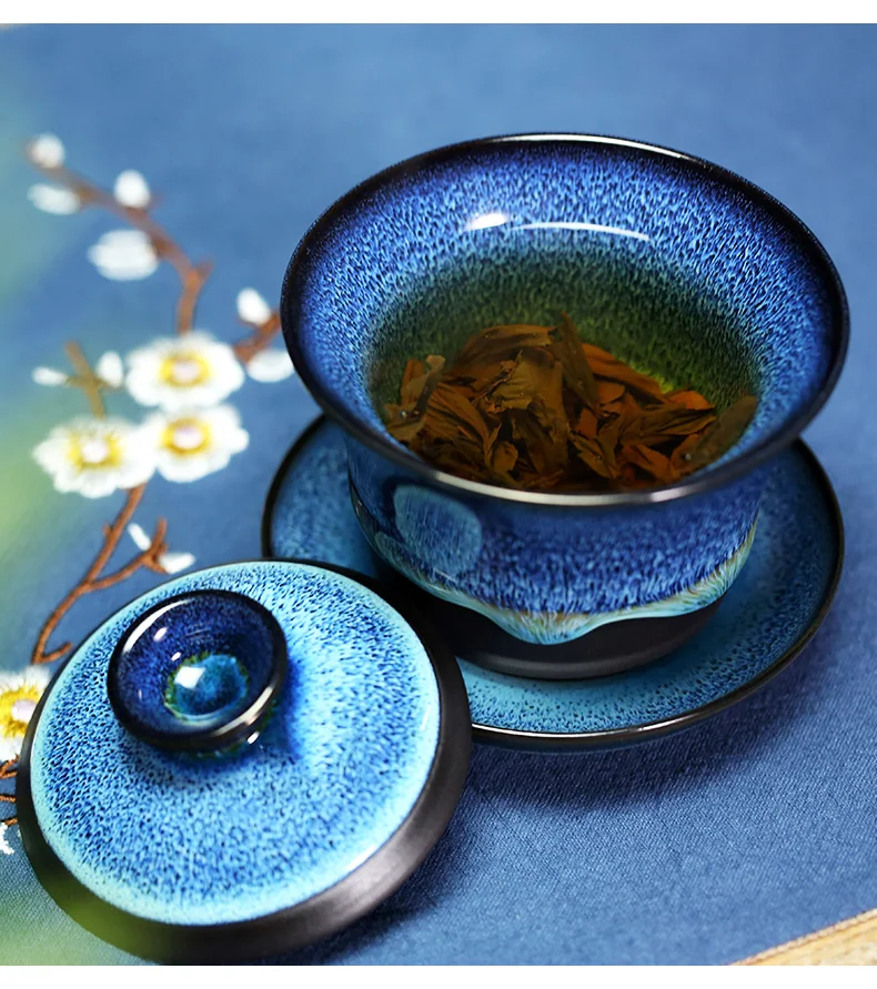 Gaiwan керамическая чайная соусница для тарелки набор крышек фиолетовая глиняная посуда для чая Посуда для напитков мастер чайная чашка винтажная чашка ручной работы чаши ремесла