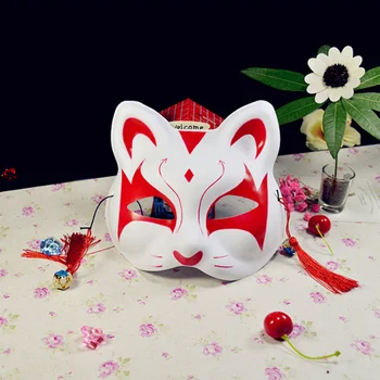

10 Lots Half Face Lot Fox Mask Mask Halloween Cosplay Animal Masks Custom Cat Mask Private Natsume's Book of Friends Fox Mask