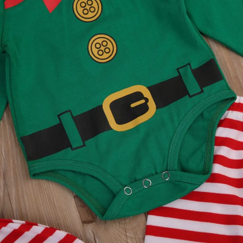 Одежда для маленьких мальчиков из 3 предметов, Рождественский комплект одежды для маленьких девочек и мальчиков, комбинезон+ штаны+ шапка, комплекты одежды с длинными рукавами для малышей 0-24 месяцев