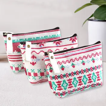 

1PC Unisex Canvas Purse Card Key Mini Purse Pouch Canvas Bag Small Zipper Coin Purse Card Holder Wallet