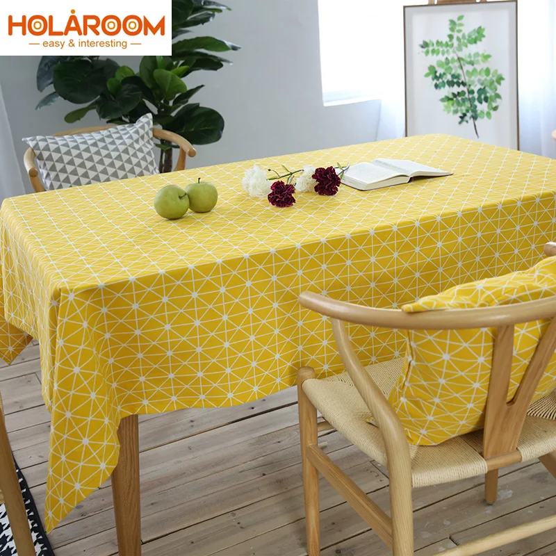 yellow soft Tablecloth home decor cotton table cloth Rectangular Dinning Table cloth for table