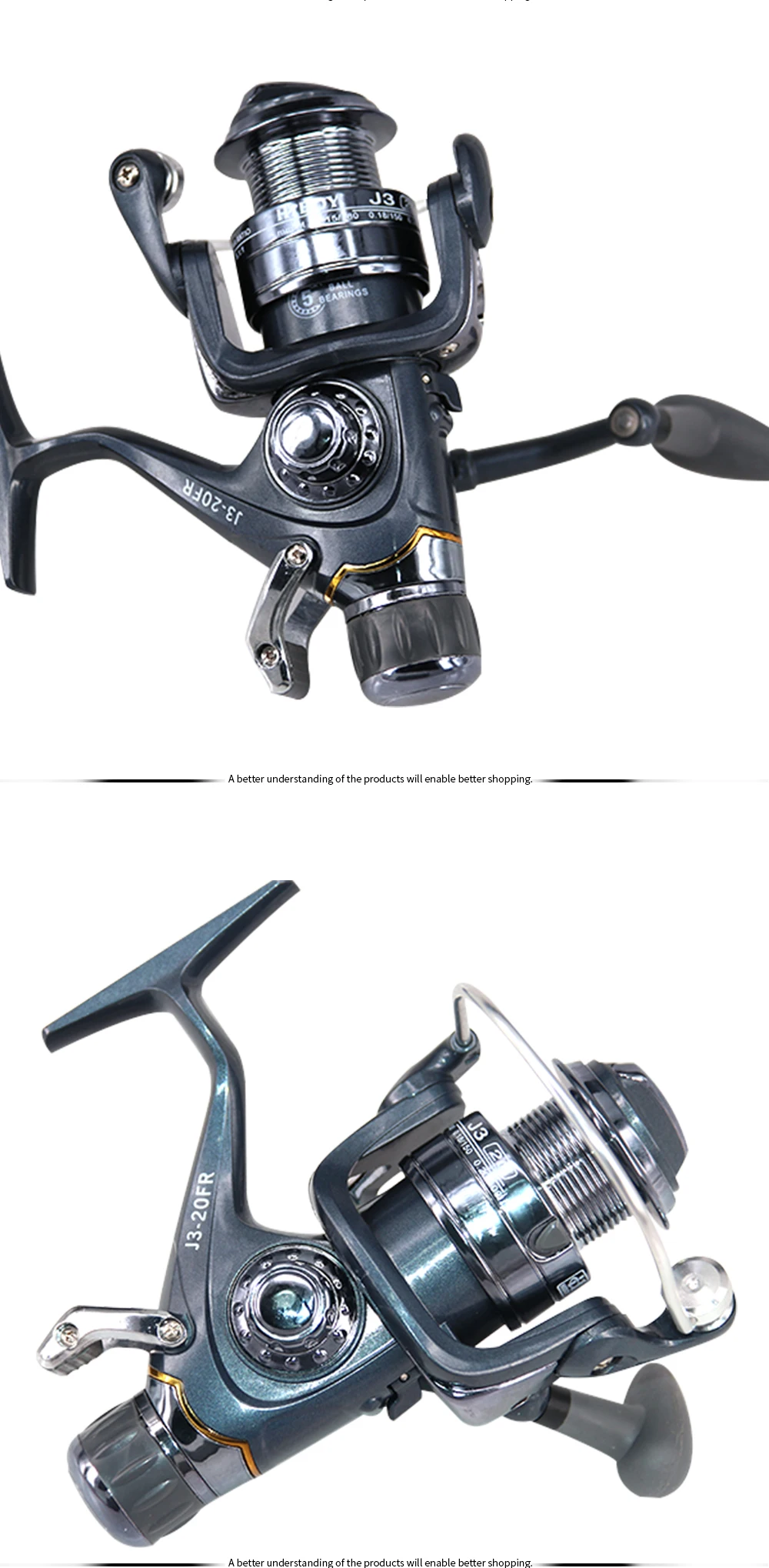 Double Brake Fishing Wheel Carp Surf Spinning Reel 5.5:1 5+1BB