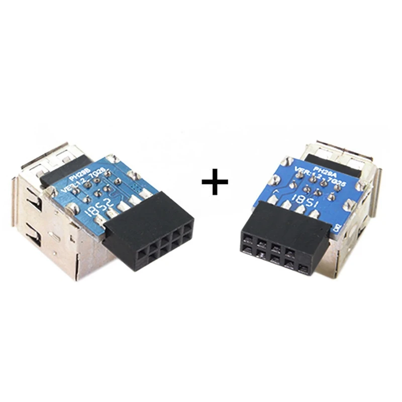Vertical 9-pin/10-pin Motherboard Female Connector to Dual USB 2.0 Female Adapter with Built-in Dongle - U-ton USB Bluetooth Set Description Image.This Product Can Be Found With The Tag Names Cheap Computer Cables Connectors, Computer Cables Connectors, Computer Office, High Quality Computer Office